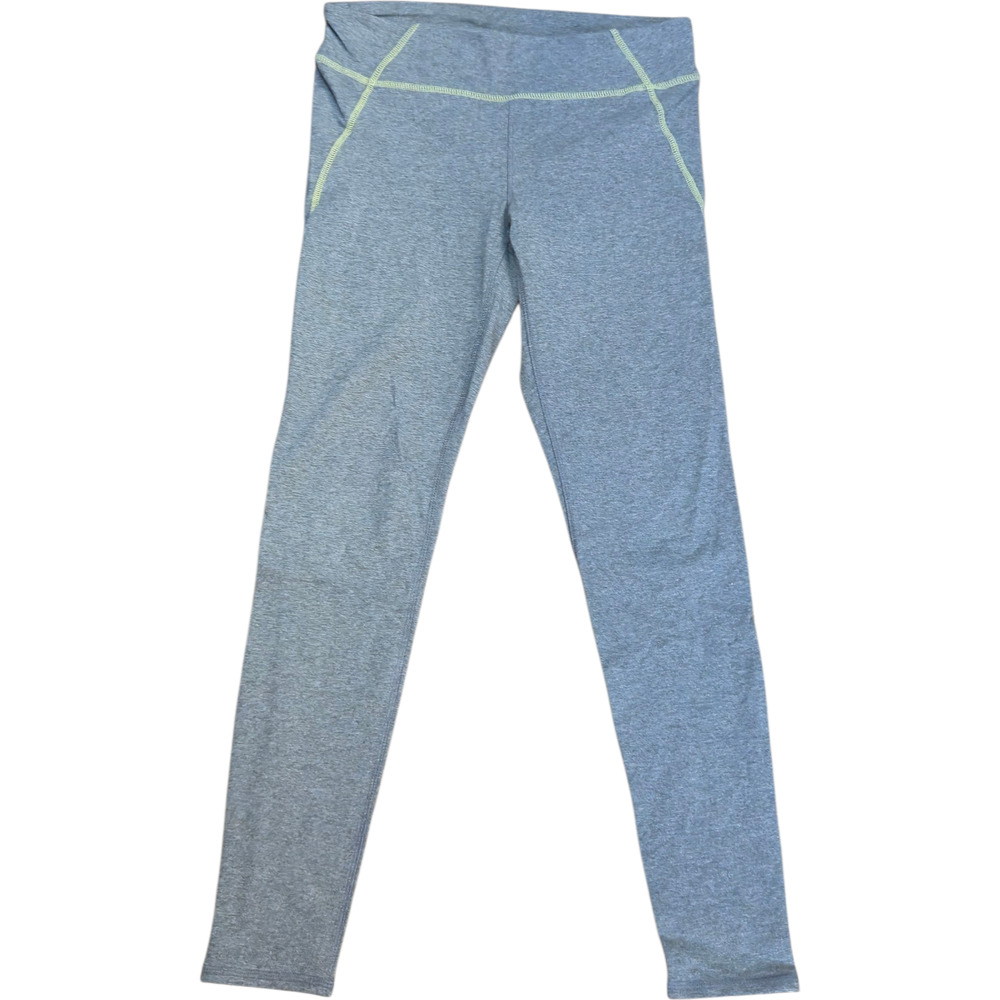 GapFit Women’s Leggings M Gray Neon Stitch Stretch Yoga Workout Pants 28.5 Insea